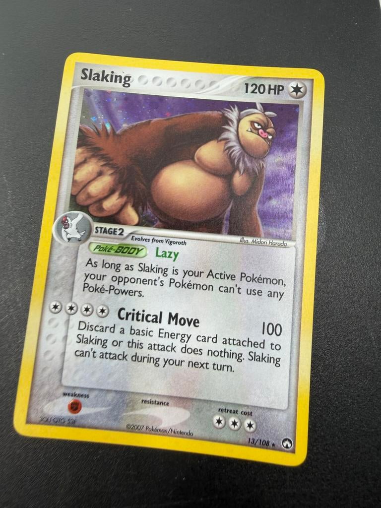 Slaking Pokémon Kaart 13/108 Holo Rare EX Power Keepers, Ophalen of Verzenden, Gebruikt, Losse kaart, Foil
