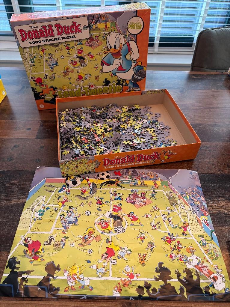 3 x Donald Duck puzzel: 1000 stuks, Ophalen, 500 t/m 1500 stukjes, Zo goed als nieuw
