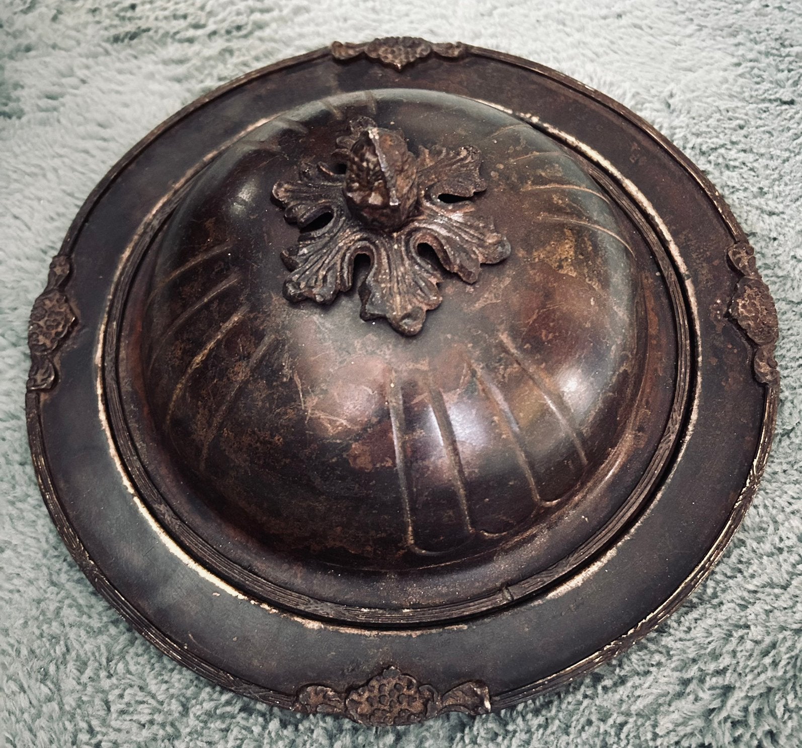 Vintage Barok Cloche onderbord metaal zwaar 30 cm, Ophalen of Verzenden