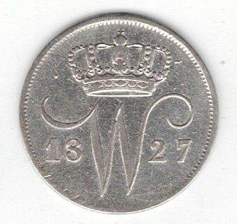 26-976 Nederland 10 cent 1827U, Zilver, Ophalen of Verzenden, 10 cent, Koning Willem I
