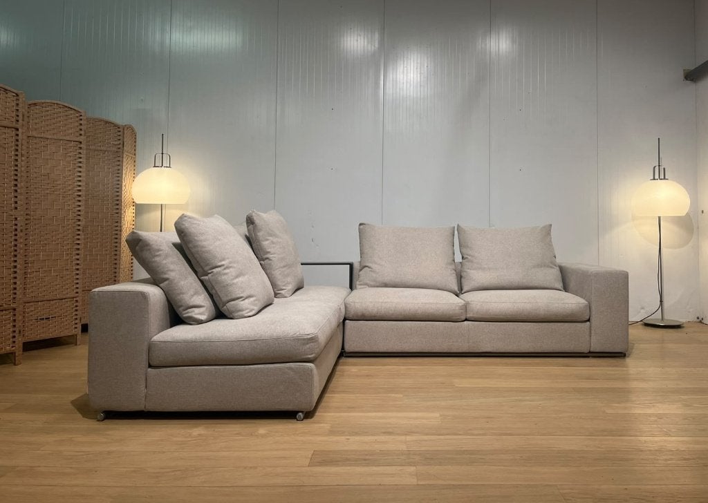 Flexform Groundpiece Hoekbank – Nieuw Gestoffeerd + GARANTIE, 250 tot 300 cm, Design Bank Bankstel Zetel Hoekbank Flexform, Flexform