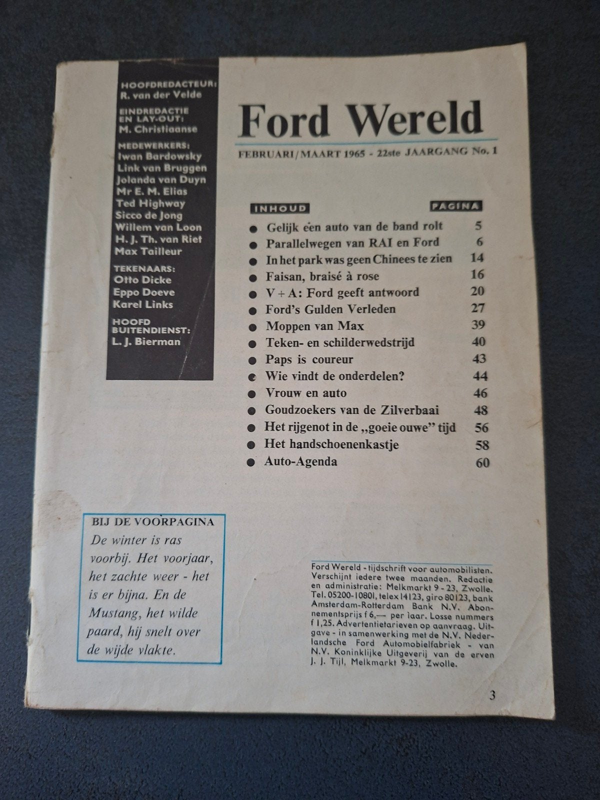 Ford Wereld Tijdschrift - Februari/Maart 1965, Ophalen of Verzenden, Gelezen, Ford, Diverse auteurs