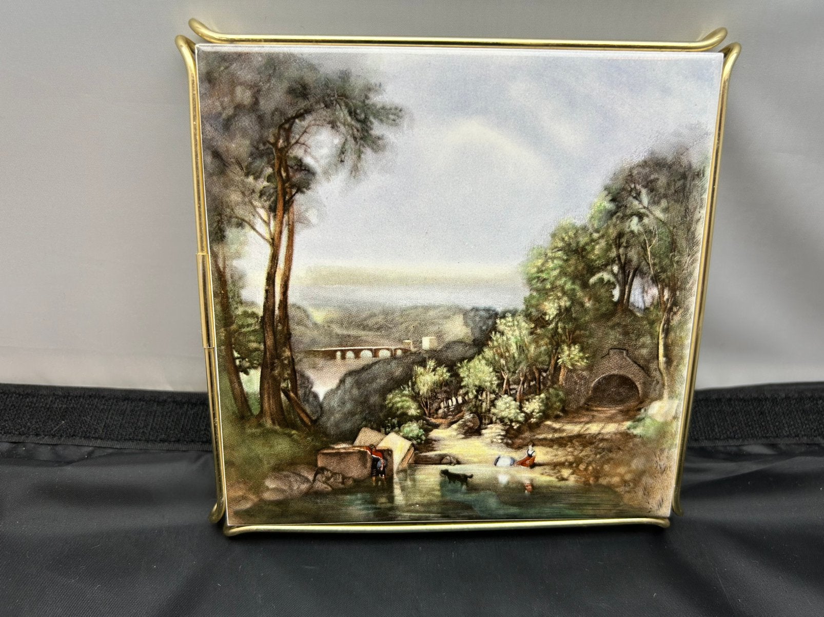 Vintage Villeroy & Boch Tegel Romantisch Landschap Brug, Antiek en Kunst, Ophalen