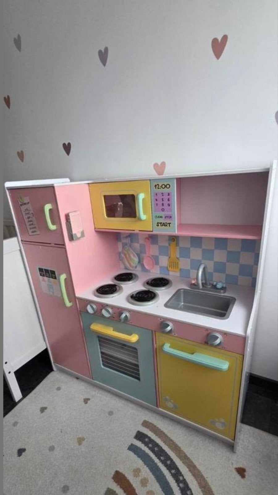 KidKraft Vintage Speelkeuken - Roze/Mint/Geel, Ophalen of Verzenden, Zo goed als nieuw, Hout, Speelkeuken