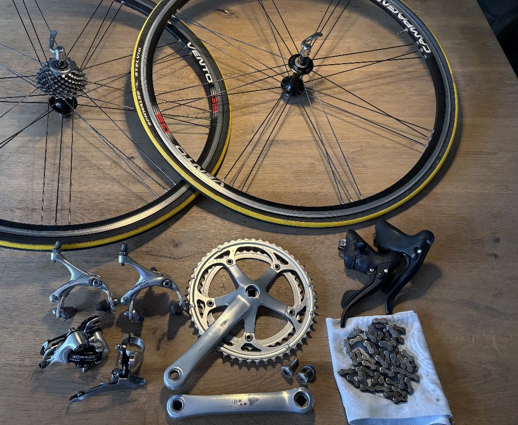 Campagnolo Mirage 9 speed groepset plus wielset, Fietsen en Brommers, Fietsonderdelen, Gebruikt, Campagnolo, Ophalen of Verzenden