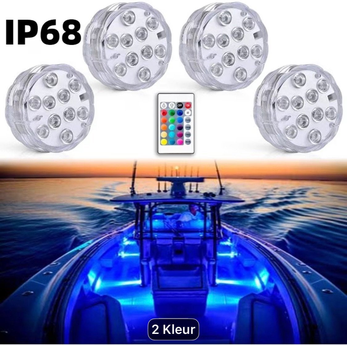 Waterdichte bootverlichting RGB ook voor onder de boot., Watersport en Boten, Ophalen of Verzenden, Nieuw