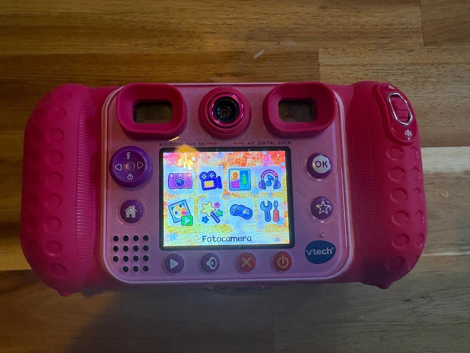 VTech Kidizoom Duo DX 5.0 MP roze kindercamera, Ingebouwde flitser, Ophalen of Verzenden, Zo goed als nieuw, Kindercamera