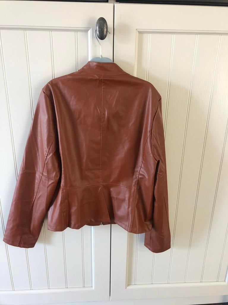 Nieuw Cognac Kleurig Leren Jasje Maat S zomer jas, Ophalen of Verzenden, Nieuw, Maat 36 (S), Bruin