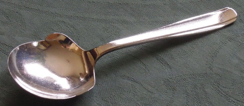 Nr J96: Verzilverde Gero art-deco aardappellepel, Ophalen of Verzenden