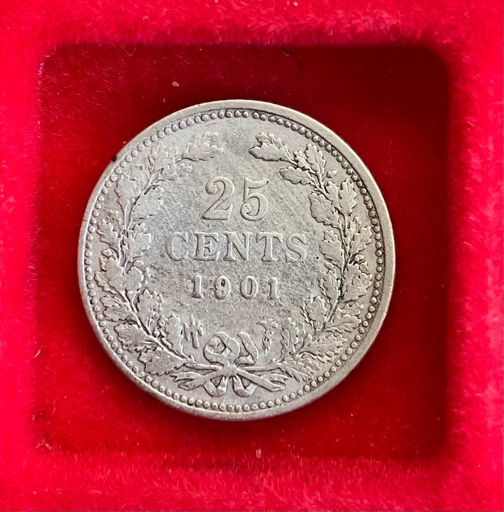 VERSCHILLENDE JAREN 25 cent Wilhelmina 'Portret met Diadeem', Ophalen, Zilver, 25 cent, Koningin Wilhelmina