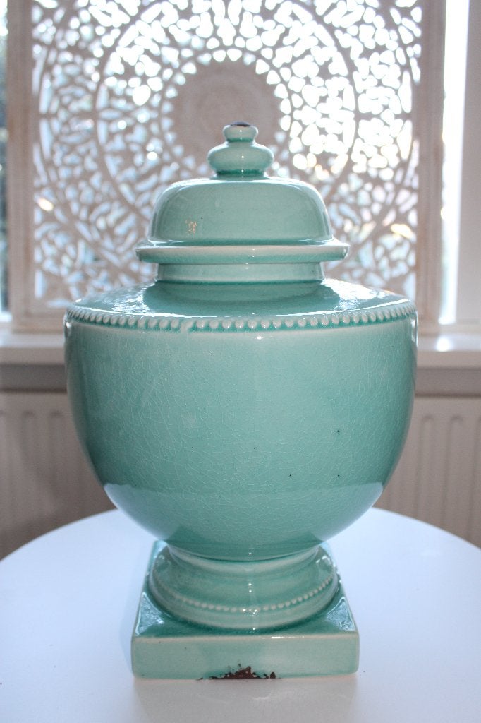 * Riverdale POT - KRUIK - VAAS / groen - aqua *, Huis en Inrichting, Woonaccessoires | Vazen, Ophalen, Zo goed als nieuw, Groen
