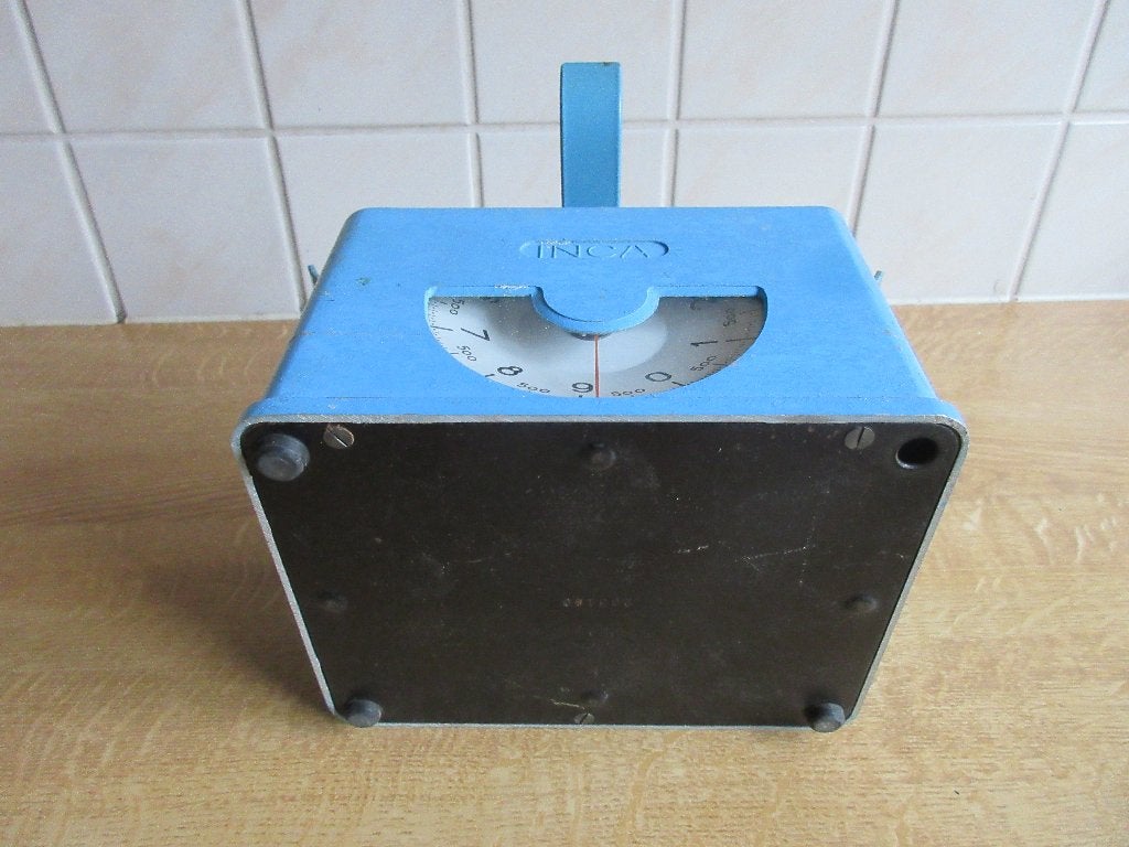 Inca weegschaal vintage 10 kg retro pastel blauw keuken, Antiek en Kunst, Ophalen of Verzenden