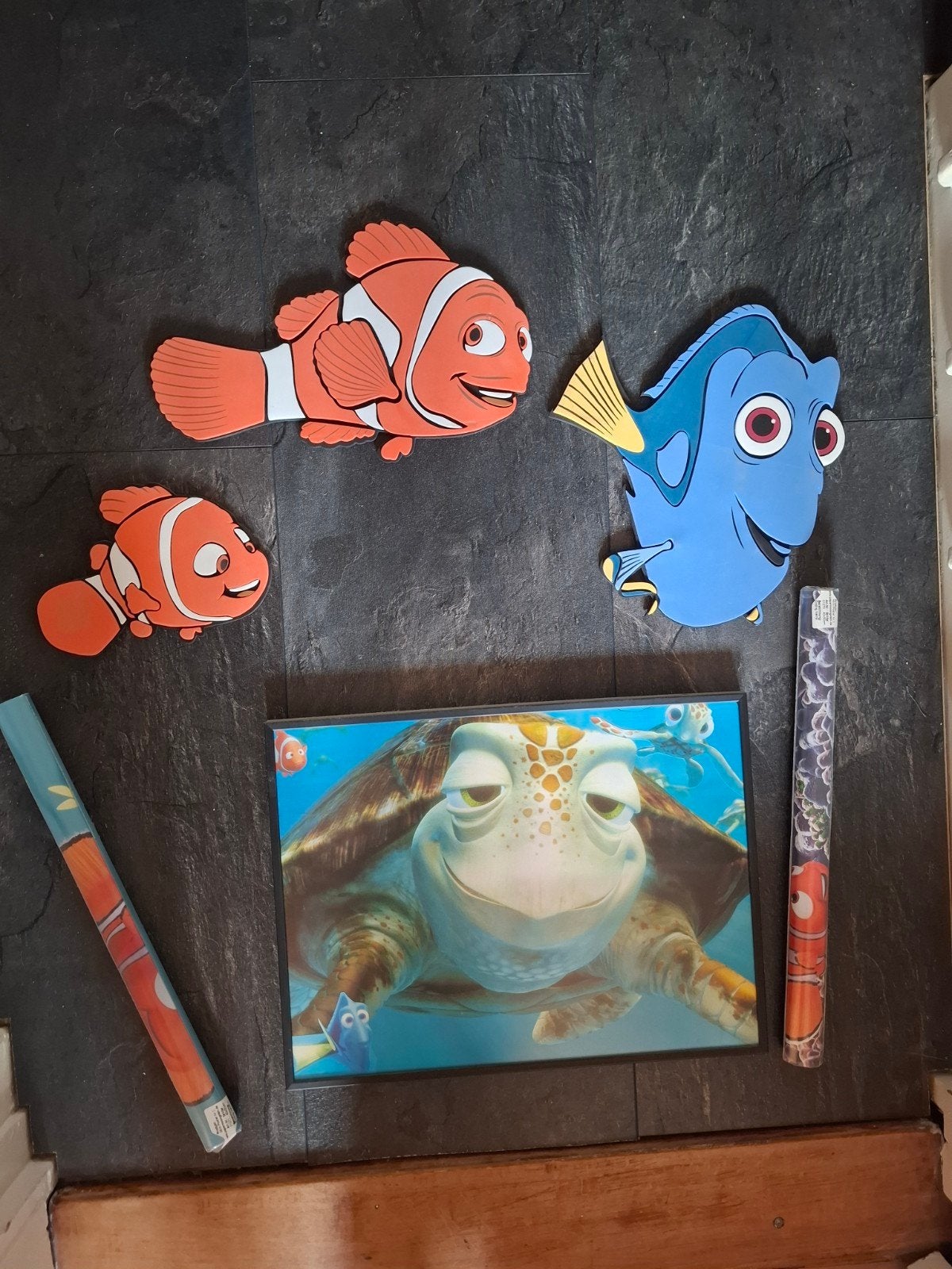 Nemo en Dory decoratie set met schilderij, Ophalen of Verzenden, Zo goed als nieuw, Minder dan 50 cm, Schilderij