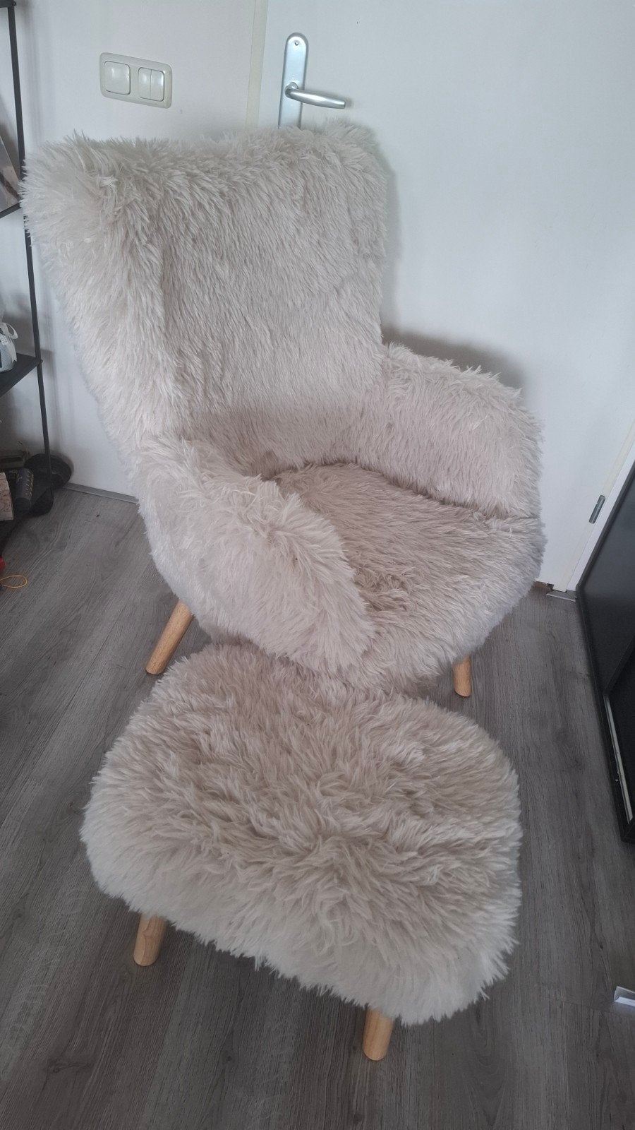 Fauteuil en poef zo goed als nieuw, Ophalen of Verzenden, Zo goed als nieuw, Minder dan 50 cm