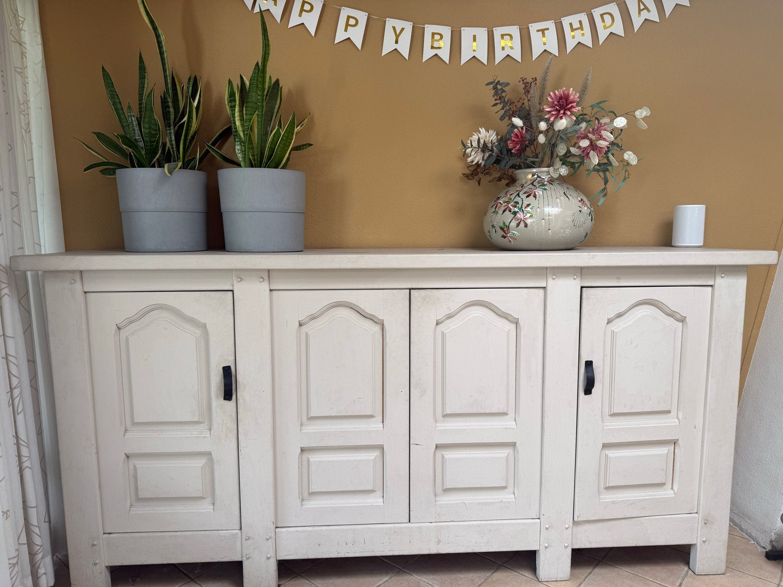 Dressoir eiken met 4 deuren *vintage retro landelijk*, Ophalen, Gebruikt, 150 tot 200 cm, 25 tot 50 cm