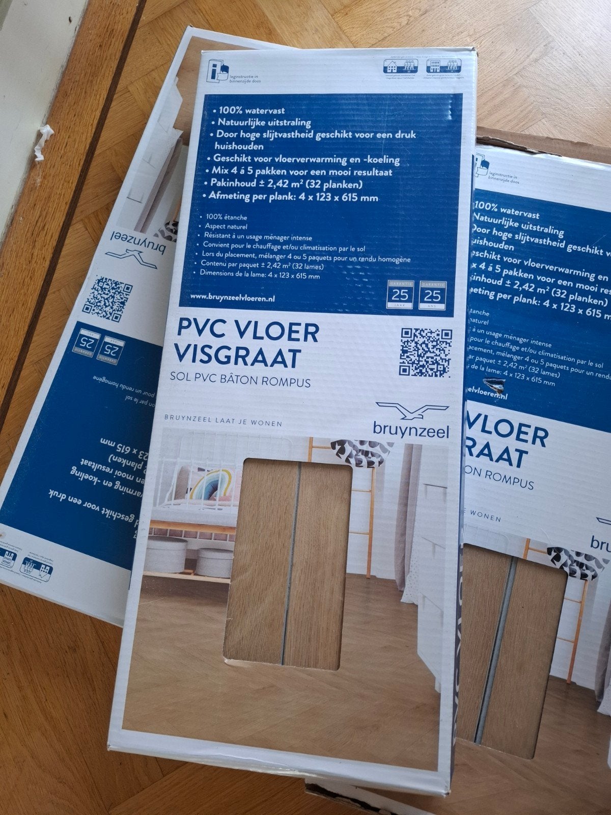 3 pakken Bruynzeel PVC Vloer Visgraat - 90 euro, Doe-het-zelf en Verbouw, Ophalen, Kunststof, 50 tot 150 cm, Overige typen