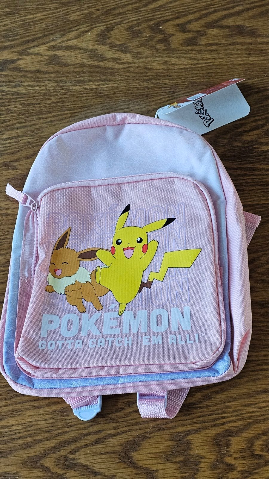 Roze Pokémon rugzakje met Pikachu en Eevee, Sieraden, Tassen en Uiterlijk, Minder dan 30 cm, Disney of Dora, Nieuw, Ophalen of Verzenden