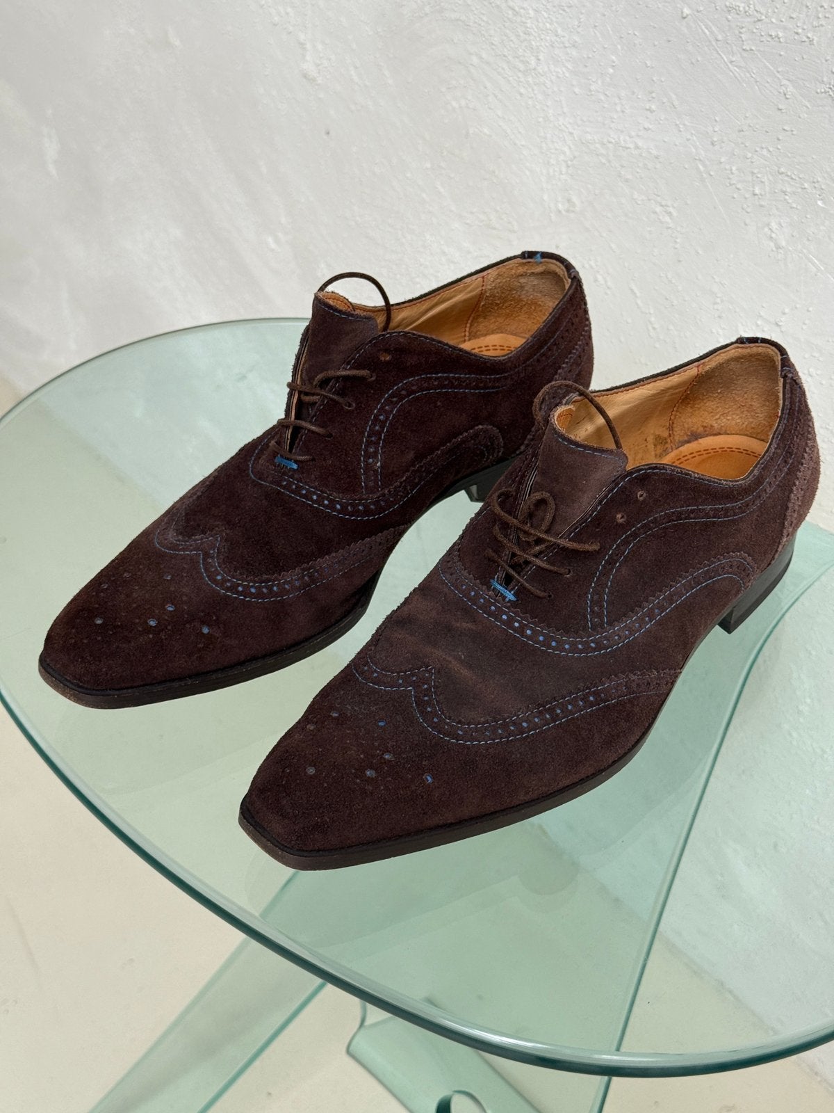 Nette Suede Heren Schoenen Giorgio Handmade Maat 42, Ophalen of Verzenden, Zo goed als nieuw, Blauw