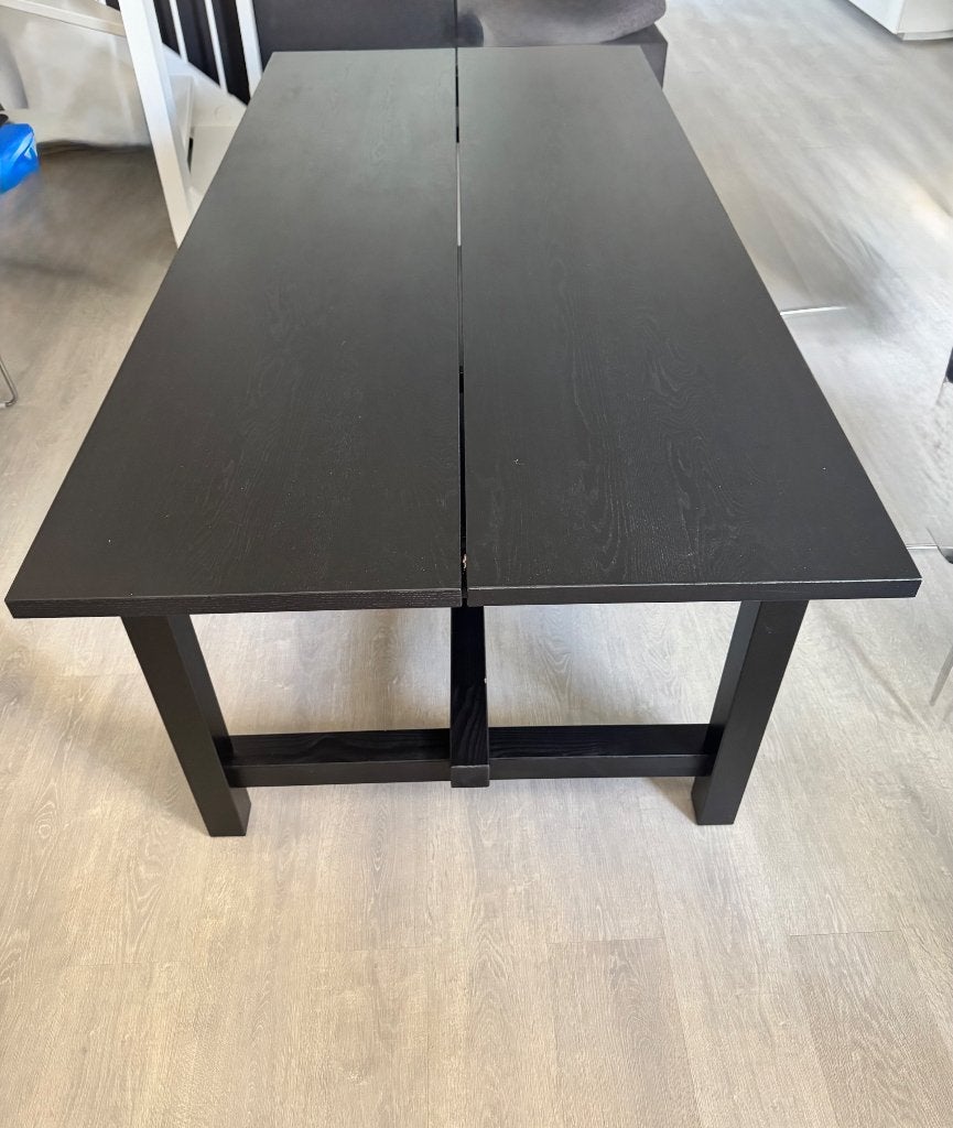 NORDVIKEN Uitschuifbare tafel, zwart, 210/289x105 cm, Huis en Inrichting, Ophalen, 150 tot 200 cm, Eikenhout, 200 cm of meer