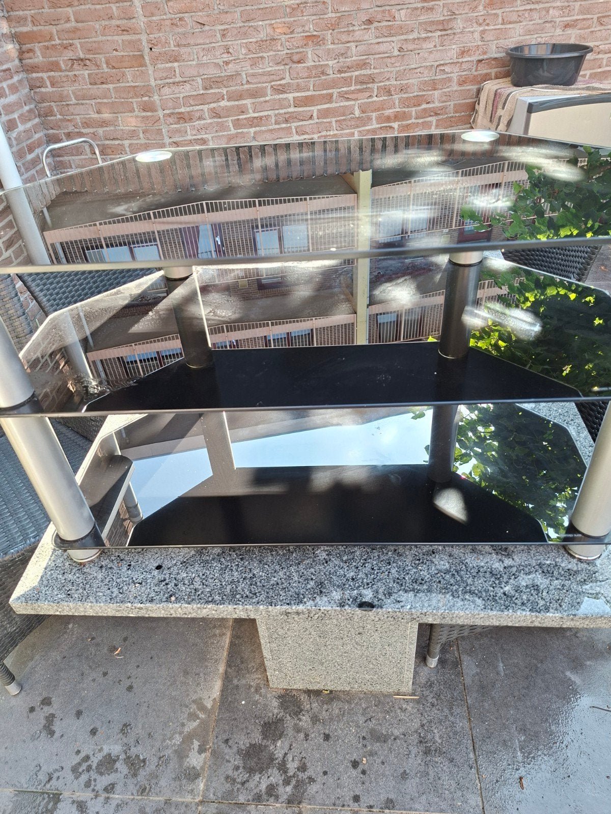 tv meubel, Ophalen, Minder dan 50 cm, Gebruikt, Glas