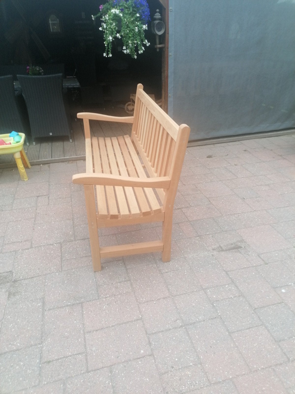 eiken houten  tuinbank, Ophalen