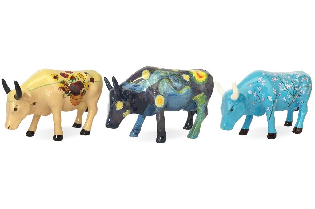Nieuw Cow Parade koe Art Pack Vincent v. Gogh 3-stuks., Ophalen of Verzenden