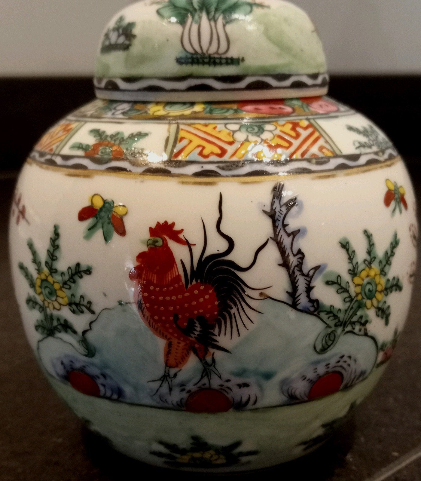 Chinese Gemberpot met Hanen, Ophalen of Verzenden