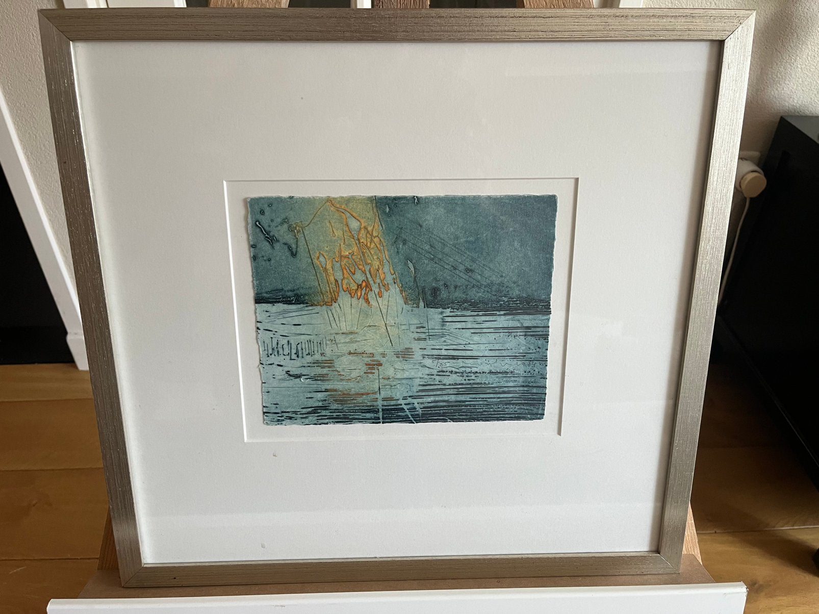 Jan Montyn “ Het lang verwachte “, Ophalen, 48 cm, 45 cm, Ingelijst