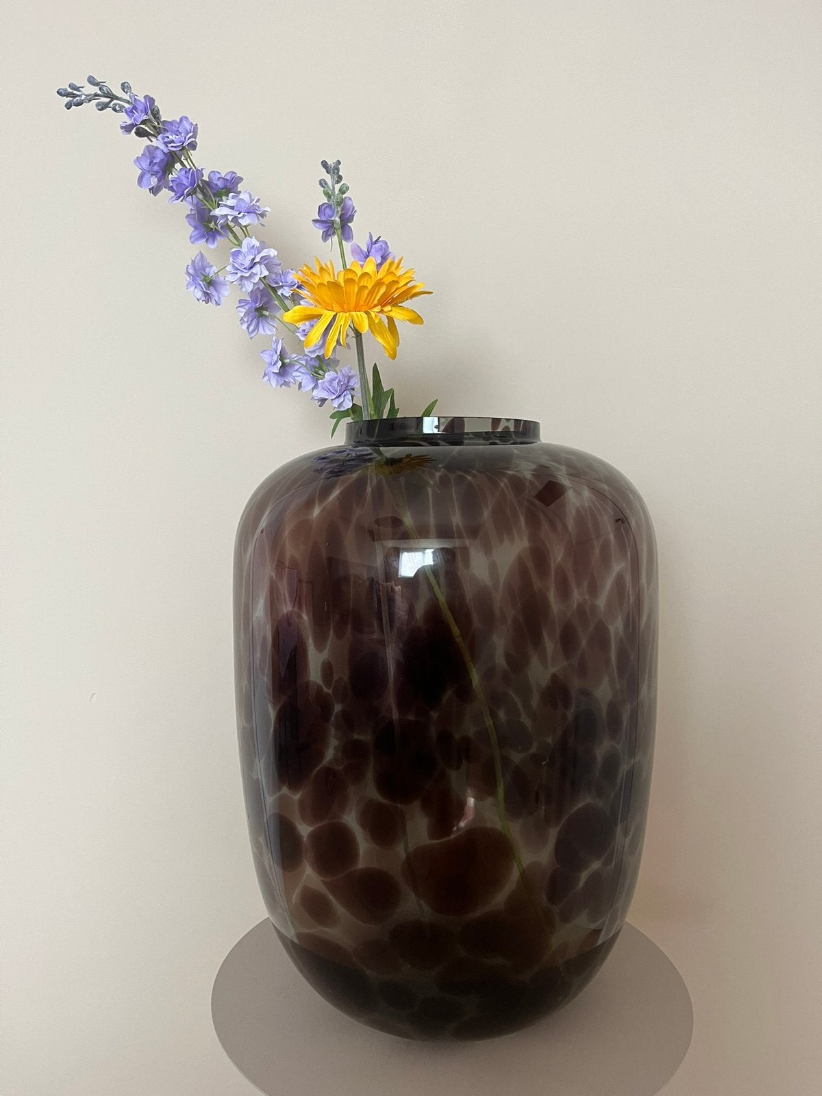 Grote Design Vaas Smokey Zwart, Ophalen of Verzenden, Zo goed als nieuw, Zwart, Glas