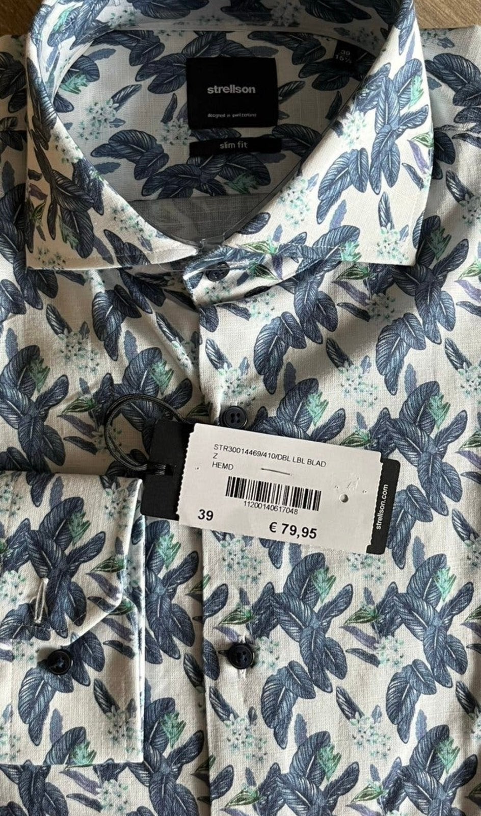 Strellson slimfit overhemd, maat 39, nieuw, wvp €79,95, Overige kleuren, Nieuw, Nvt, Nvt