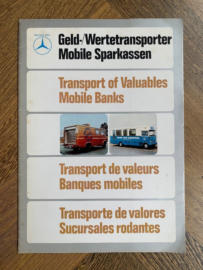 Folder Mercedes-Benz Geld- waarde transport 1974 izgs, Boeken, Nieuw, Mercedes-Benz, Mercedes, Ophalen of Verzenden