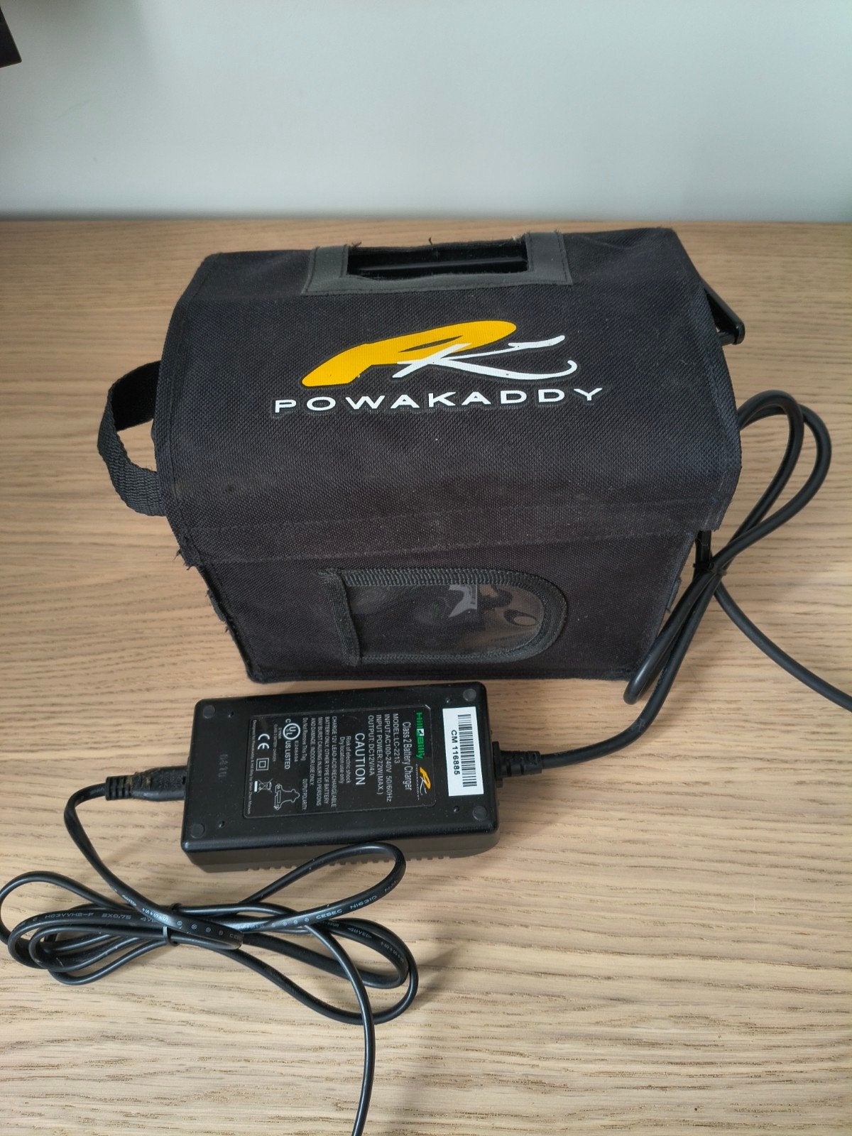 PowaKaddy Accu in Tas + Hillbilly Acculader (voor Golftrolle, Ophalen of Verzenden, Gebruikt, Golfkar