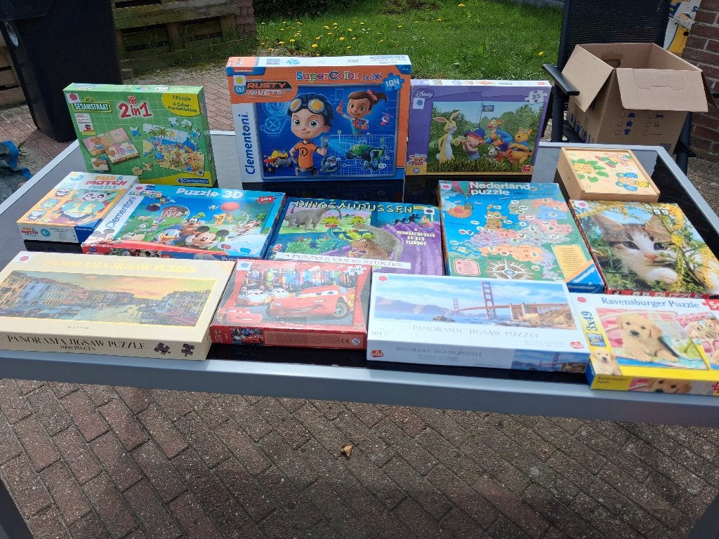 Partij spelletjes en puzzels, Ophalen, 500 t/m 1500 stukjes, Gebruikt, Legpuzzel