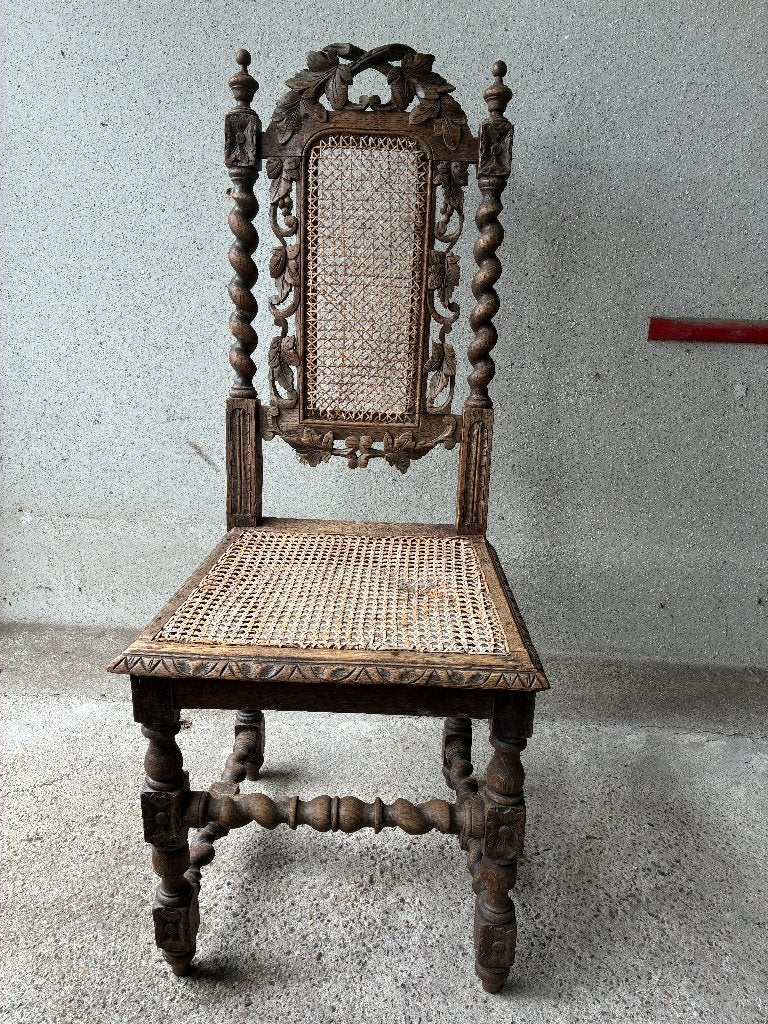 prachtige antieke houten stoel hand gesneden, Ophalen