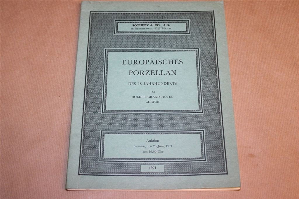 Europäisches Porzellan — Meissen & Veilingprijzen 1971, Ophalen of Verzenden, Gelezen