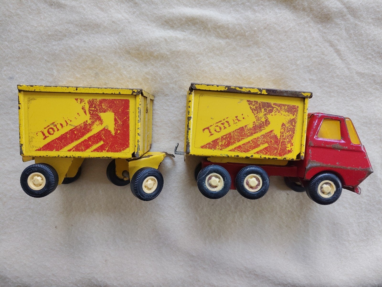 Vintage Tonka Mini Delivery Box Truck met aanhanger, Ophalen of Verzenden