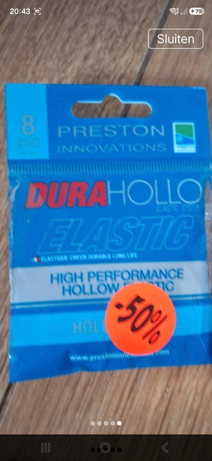Preston Dura & Hollo Elastiek size 7 & 8, Preston, Overige typen, Nieuw, Ophalen of Verzenden