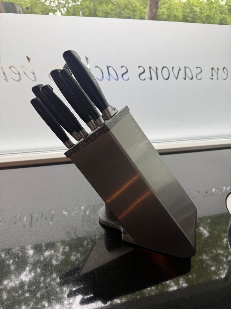 Messenblok rvs Zwilling J.a. Henckels 4 four star, Huis en Inrichting, Keuken | Bestek, Ophalen of Verzenden, Gebruikt, Rvs of Chroom