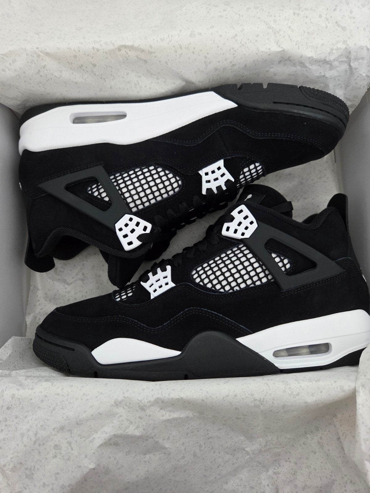 Nike Air Jordan 4 Retro White Thunder - Maat 45, Kleding | Heren, Schoenen, Zwart, Nieuw, Ophalen of Verzenden, Sneakers of Gympen