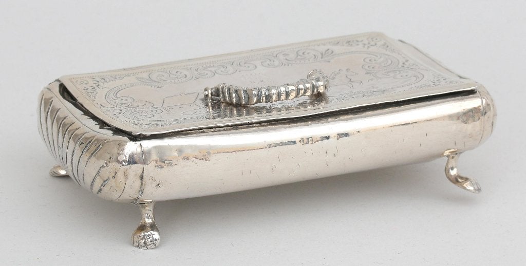 Zilveren tabaksdoos lepeldoos Holland 1860 collector's item, Antiek en Kunst, Antiek | Goud en Zilver, Ophalen, Zilver