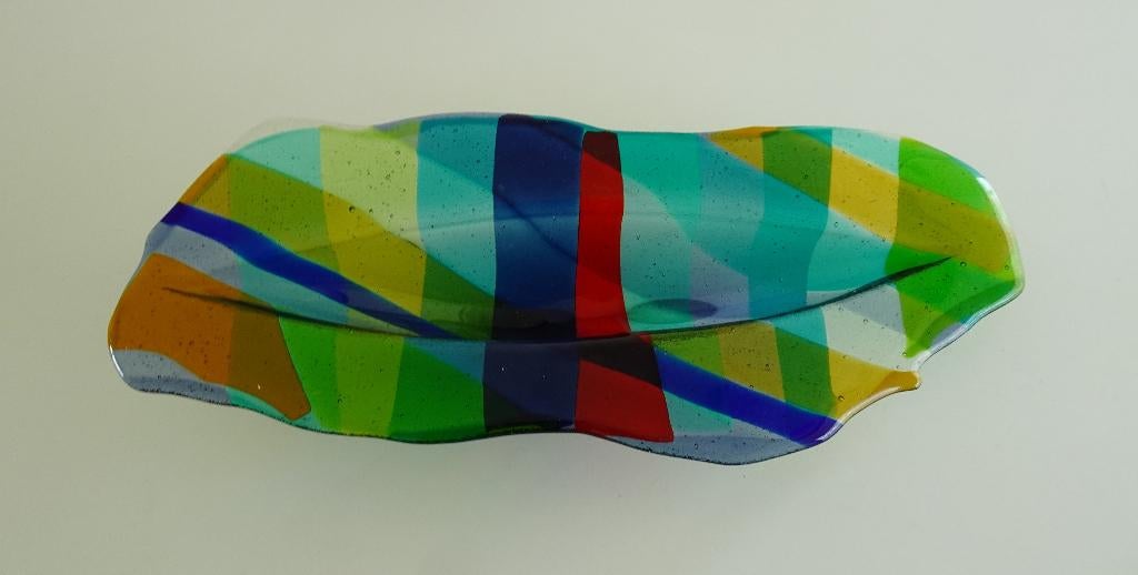Vintage Abstract Kunstobject of Schaal van Murano Glas, Ophalen
