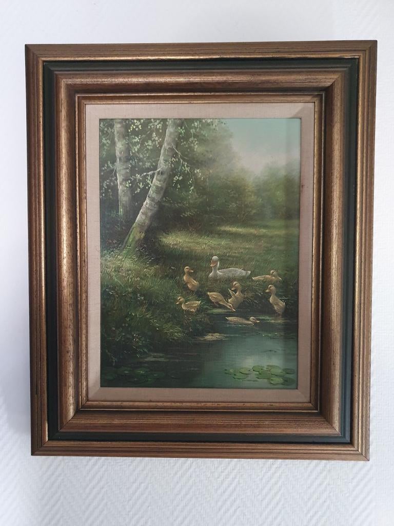 Schilderij eenden gesigneerd., Ophalen of Verzenden