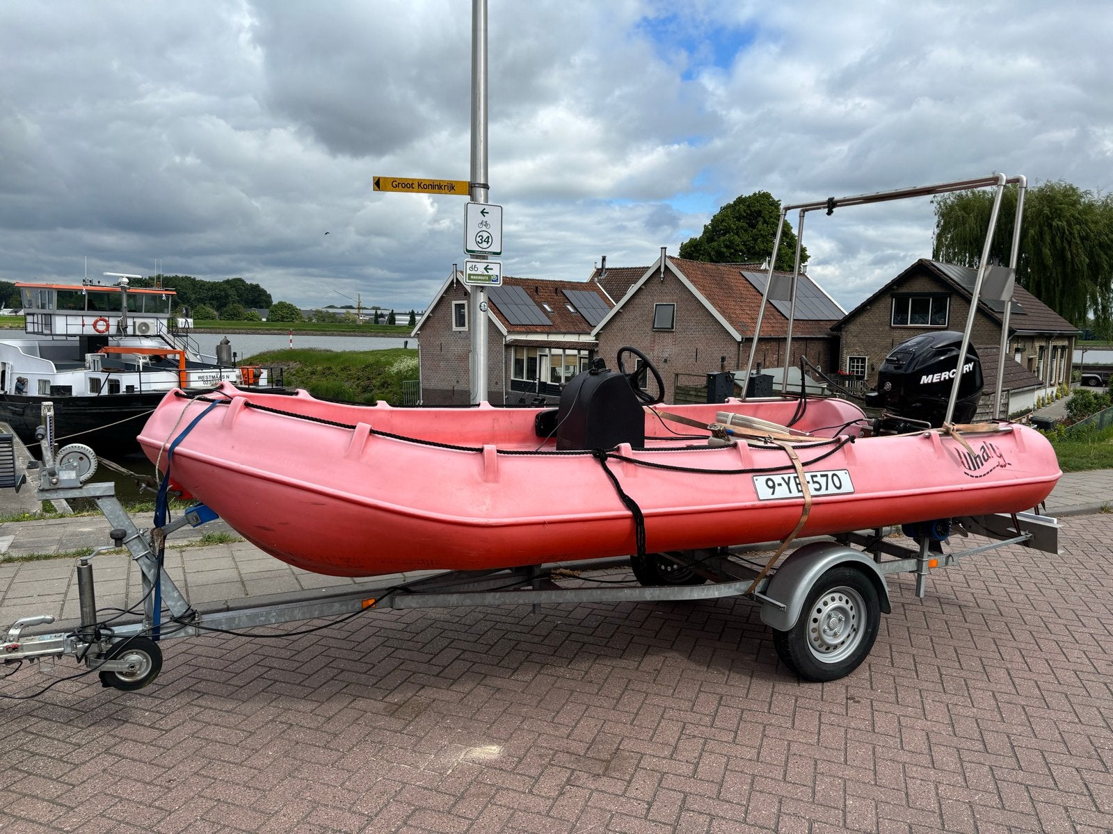 Whaly 435 met Mercury 25pk EFI en boottrailer, Ophalen, Polyester/glasvezel, Overige merken, Gebruikt