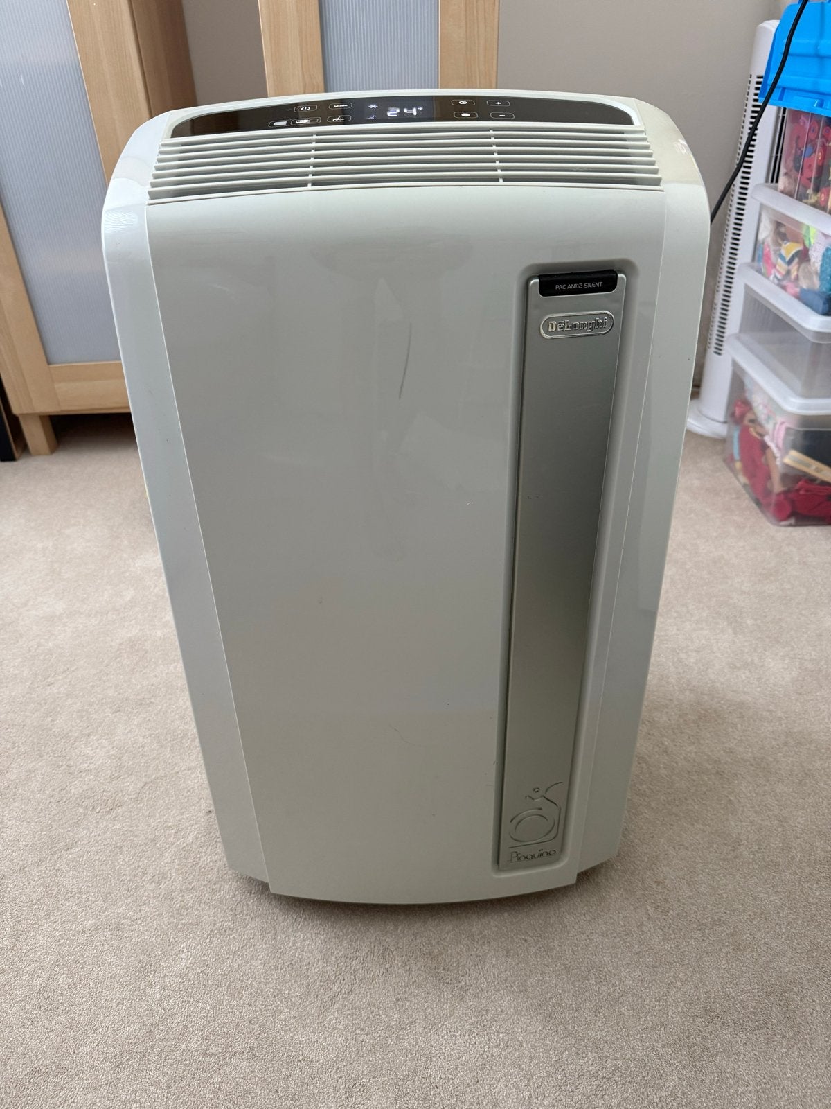 De'Longhi Pinguino PAC AN112 Silent mobiele airco, Ophalen, 3 snelheden of meer, Zo goed als nieuw, Koelen en Ontvochtigen