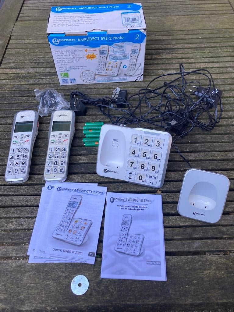 Geemarc Amplidect 595-2 Photo DECT Telefoon voor Ouderen, Ophalen, Zo goed als nieuw, 2 handsets, Stralingsarm