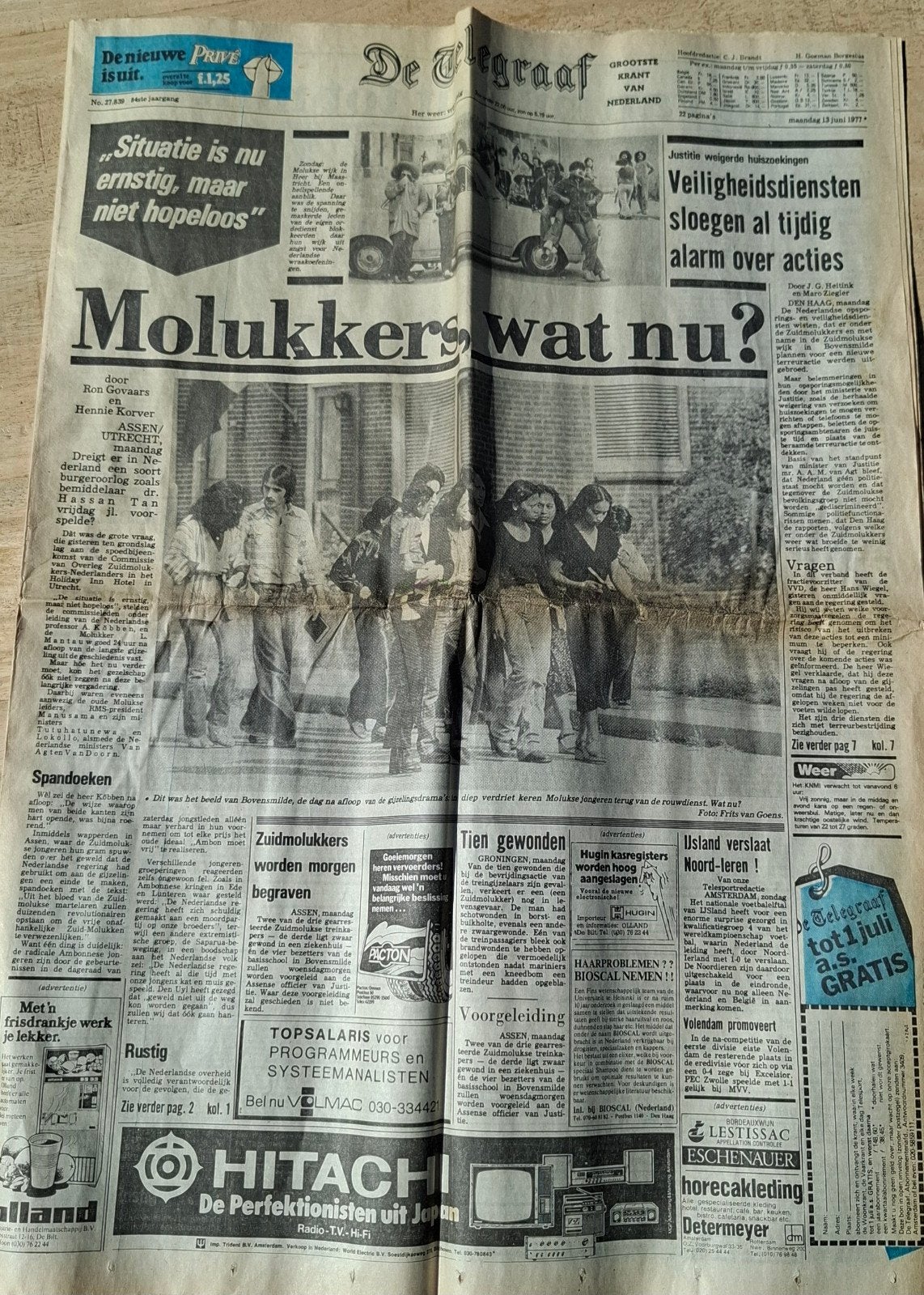 Telegraaf van 13 juni 1977, Ophalen of Verzenden, 1960 tot 1980, Nederland, Krant