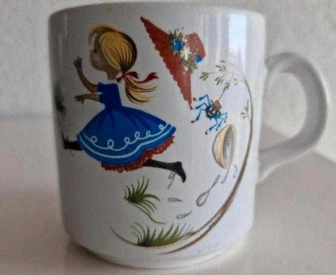 Beker met opdruk meisje, Ophalen of Verzenden, Zo goed als nieuw, Overige stijlen, Kop(pen) en/of Schotel(s)