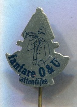 Fanfare O&U Kattendijke blik muziek speldje ( L_212), Verzenden, Zo goed als nieuw, Transport, Speldje of Pin