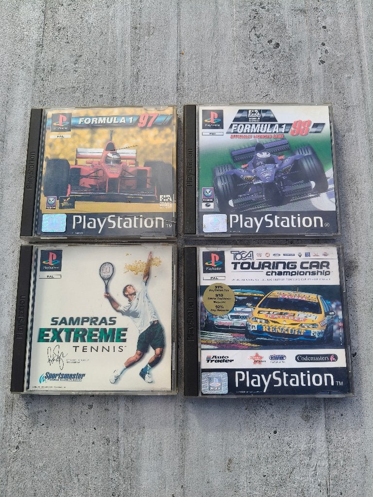 4 PlayStation 1 games met PS1 promo Bridgestone Motorsport, 1 speler, Racen en Vliegen, Ophalen of Verzenden, Zo goed als nieuw