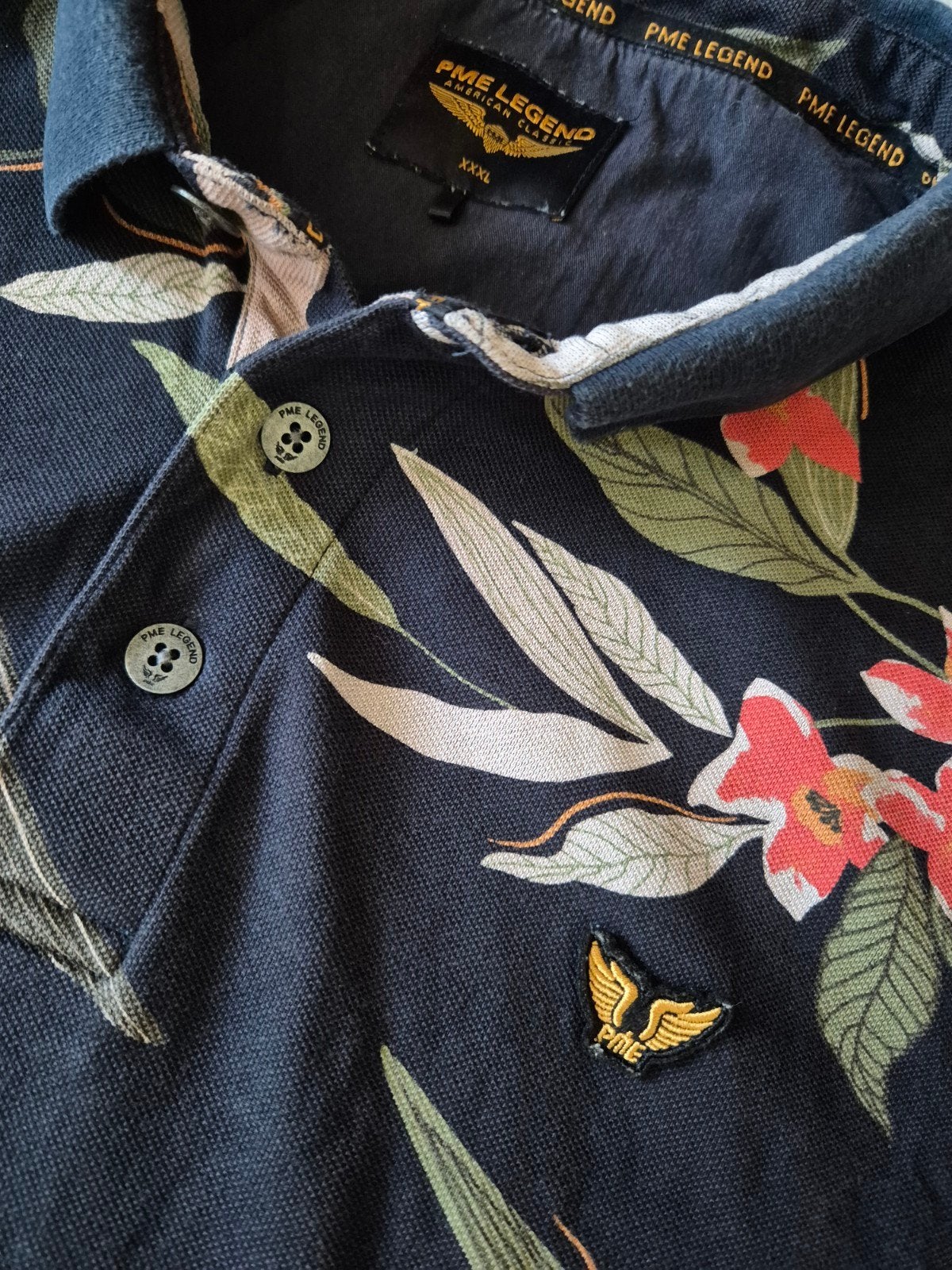 Pme Legend Pall Mall polo shirt prints Maat XXXL, Blauw, ., Shirt, Ophalen of Verzenden